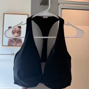 Black Twist Front Sports Bra